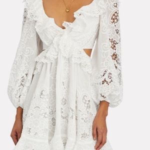 ZIMMERMANN Lulu Ruffled Cut-Out Mini Dress Size AU 0 / US 2. Worn one time.